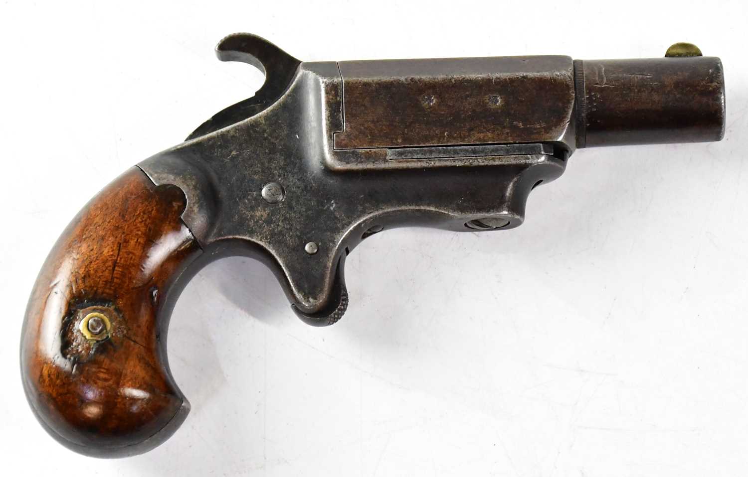 ETHAN ALLEN & CO; a .41" rimfire Derringer pocket pistol with 2 1/2" part octagonal barrel stamped