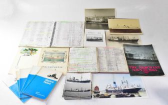 An extensive archive of shipping-related ephemera, mainly photographs and postcards of ships, with