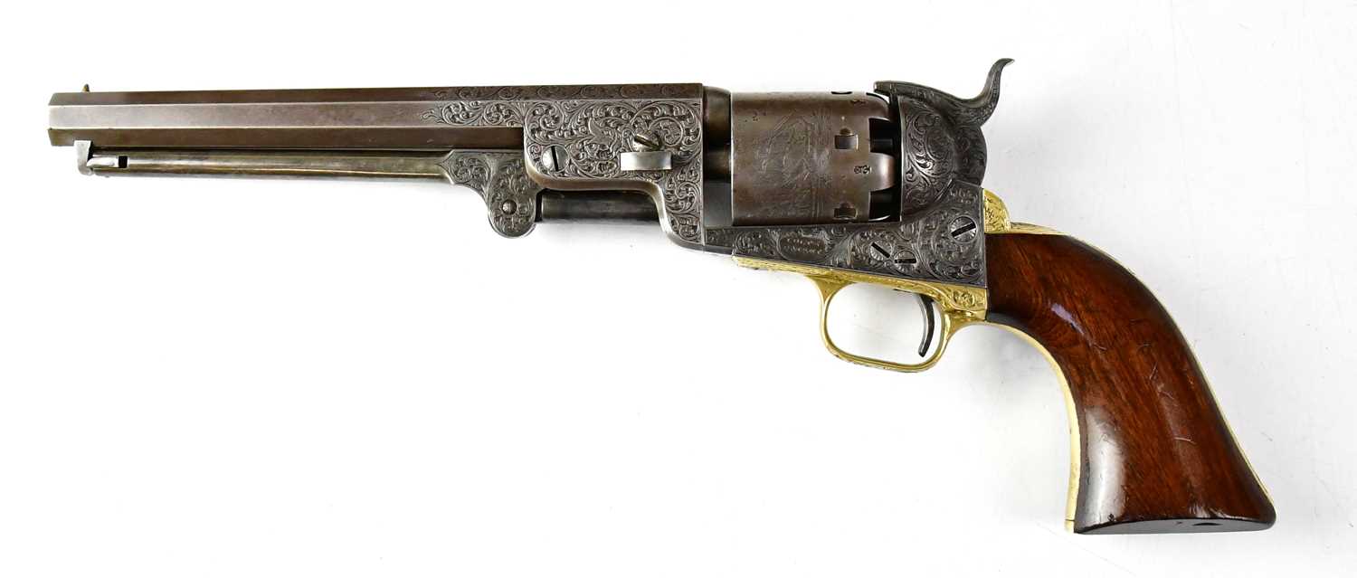 COLT; a London made 1851 Navy pattern .36" six shot single action percussion cap revolver with - Image 2 of 16