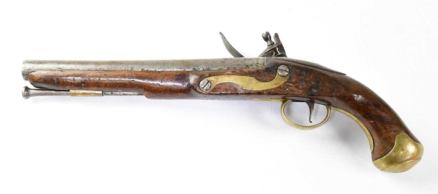 HENSHAW; a late 18th century 15 bore flintlock cavalry pistol, 9.5" barrel stamped with various - Image 2 of 7