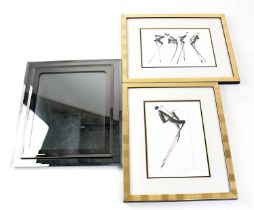 A small quantity of pictures and prints to include two prints of pencil sketches by Steve Higham,