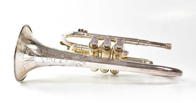 BESSON; a 'Class A Prototype' cornet, model no. 130343, length 33cm, with two mouth pieces and