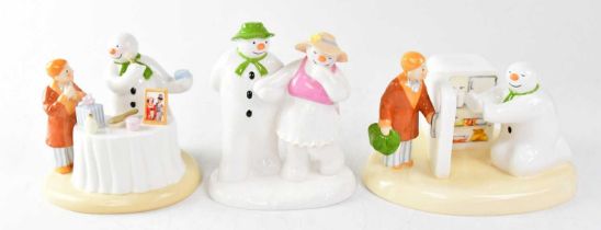 THE SNOWMAN; three Coalport Characters figures, comprising 'The Bashful Blush', 'Sitting Pretty' and