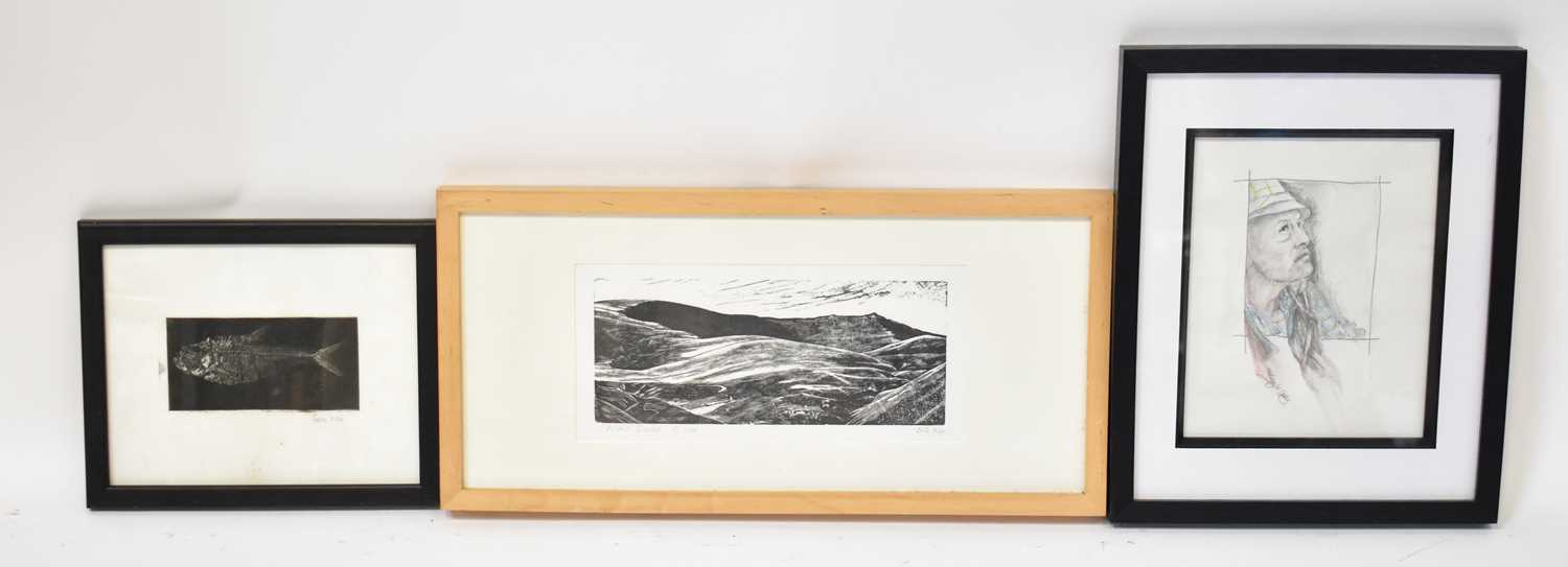 Five prints and a sketch by various artists, to include one depicting a fish, limited edition no. - Image 2 of 2