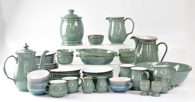 DENBY; a large quantity of tea, dinner and tableware, to include coffee pot, biscuit barrels,