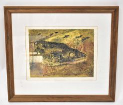 † JIM MANLEY (British, born 1934); watercolour, 'Shoreline/Congerhead', signed and titled to gallery