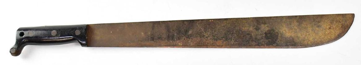 A WWII American machete, with 45.5cm blade stamped 'U.S True Temper 1944', and black plastic handle,