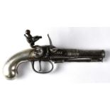 ARNOLD NIQUET LE JEUNE (JUNIOR); an 18th century 50 bore flintlock pocket pistol with 3 1/2" Queen