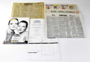 A commemorative copy of The Times newspaper 'Millennium Edition', published Saturday 1st January