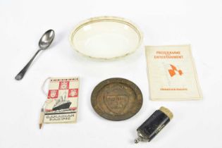 MARITIME INTEREST; a White or Blue Star Line teaspoon, three Canadian Pacific items including a 1935