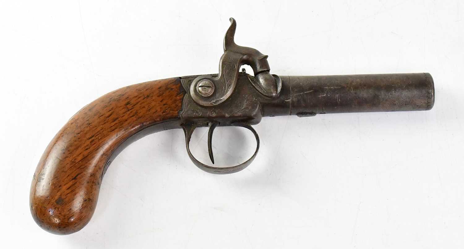 I. R. & G. LUKE, EXETER; a 19th century 40 bore percussion cap pocket pistol with 2.78" turn-off