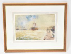 WILLIAM MINSHULL BIRCHALL (active 1900-1930); watercolour, 'The Arrival', maritime scene of a