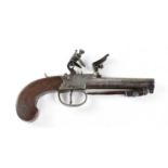 MOTHERSHEAD; a 19th century 50 bore flintlock pocket pistol, the 2.75" turn-off barrel with muzzle