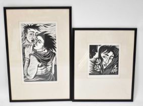 † PHYLLIS MAHON (20th century); pair of screenprints 'The Secret Lover' limited edition no. 4/20, 31