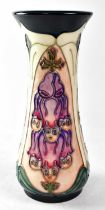MOORCROFT; a vase in the 'Foxglove' design, copyrighted for 1993, with impressed and painted marks