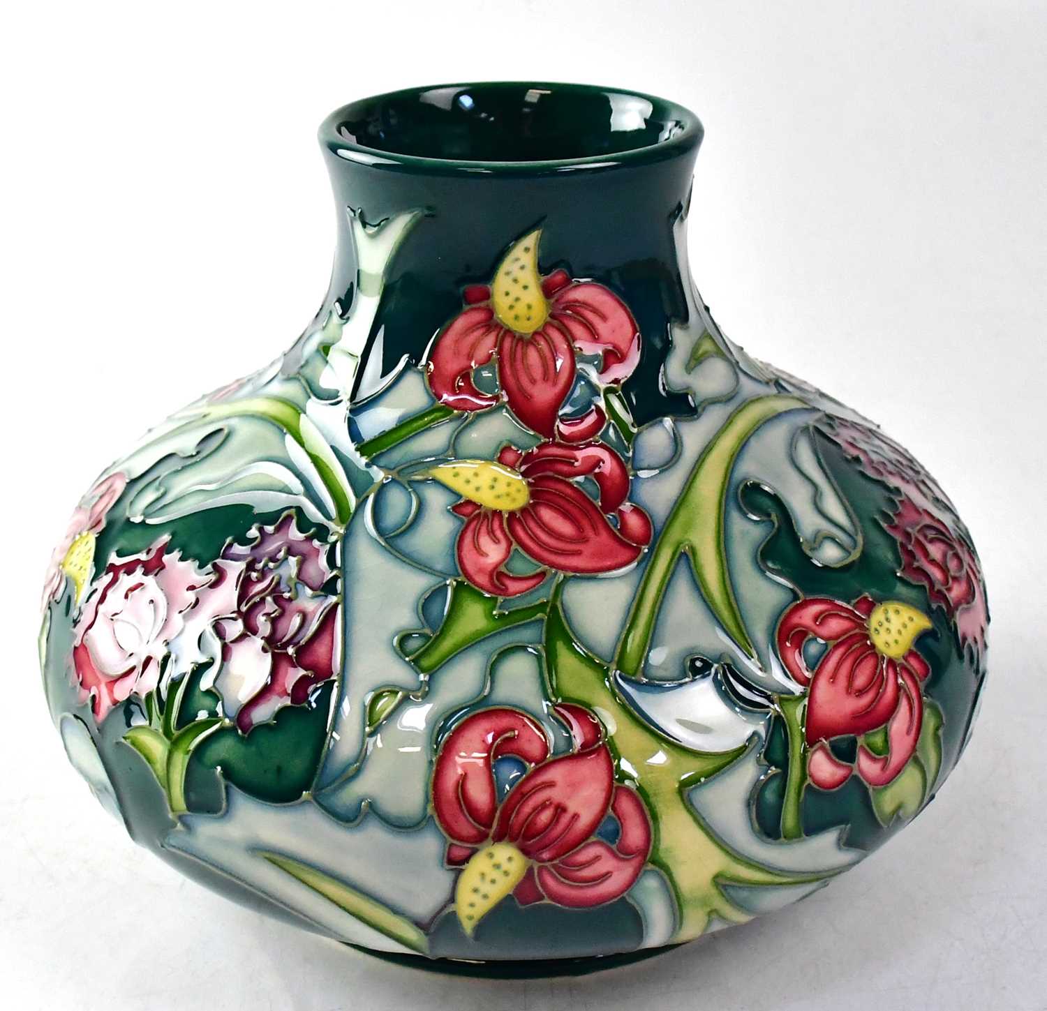 MOORCROFT; a vase in the 'Leicester' design, copyrighted for 1995, with impressed and painted - Image 2 of 3
