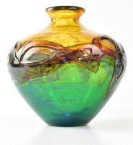 PETER WHEELER FOR WHITEFRIARS; a Peacock Studio Range vase of baluster form, with amber-coloured