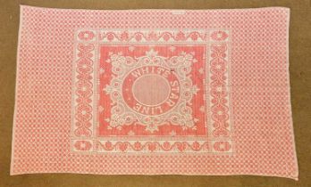 WHITE STAR LINE; a woven blanket, worked with a central oval motif and named ‘White Star Line’,