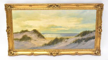 † EDGAR FREYBERG (German, born 1927); oil on canvas, 'North Sea Sand Dunes', a view through sand