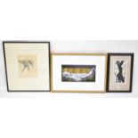 Five prints and a sketch by various artists, to include one depicting a fish, limited edition no.