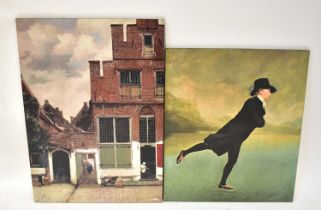 Two prints, comprising 'The Little Street' by Vermeer and 'The Reverend Robert Walker Skating...' by