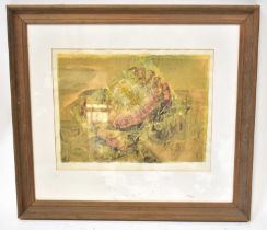 † JIM MANLEY (British, born 1934); mixed media collage, 'Edible Crab 1', signed lower right,