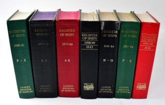 LLOYD'S REGISTER OF SHIPPING LONDON; seventeen volumes, comprising 1974-75 A-L, 1976-77 A-L and M-Z,