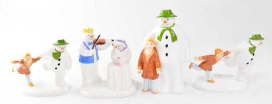 THE SNOWMAN; three Coalport Characters figures, comprising 'The Adventure Begins' (x2) and 'At the