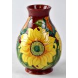 MOORCROFT; a baluster vase in the 'Inca' design, copyrighted for 1994, with impressed and painted