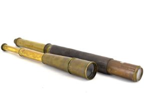 An Aitchinson London 'The Target' 5201 two-draw brass Naval telescope with broad arrow, no. SIG.