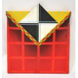 † DEXTER (20th century) mixed media 'Device', a geometric abstract in bright colourway, with