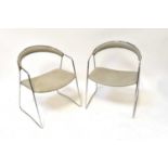 Four mid-20th century tubular chrome bar-back dining chairs, upholstered in grey leatherette (4).