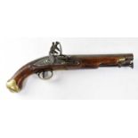 TOWER; an early 19th century .65" New Land flintlock holster pistol with 9" barrel, integral