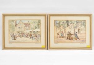 PERCY LANCASTER RI ARE (1878-1951); two watercolours, 'French Market' and 'Under the Trees', both
