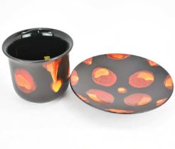 POOLE POTTERY; two pieces of 'Galaxy' pattern ceramics comprising a shallow bowl, 5 x 26.5cm, and