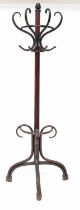 An early 20th century mahogany bentwood flat back coat stand, 205 x 80cm. Condition Report: