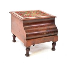 A 19th century mahogany step commode raised on turned supports, 40 x 45 x 37cm. Condition Report: No