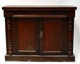 A Victorian serpentine-fronted chiffonier with two cupboard doors, 94 x 113 x 45cm, and an Edwardian