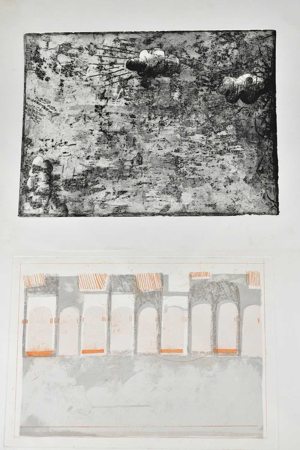 LESLIE H ?, pair of monoprints, 'Beau Bourg' No 17 & No 18, each indistinctly signed and titled, - Image 3 of 5