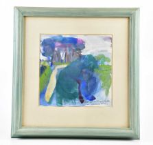 † WILLIAM MILLS (1923-1997); watercolour, 'Hampstead Heath', signed and dated 6/83, 25 x 25cm,