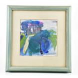 † WILLIAM MILLS (1923-1997); watercolour, 'Hampstead Heath', signed and dated 6/83, 25 x 25cm,