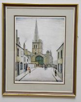 † LAURENCE STEPHEN LOWRY RBA RA (1887-1976); pencil signed limited edition print, 'Burford