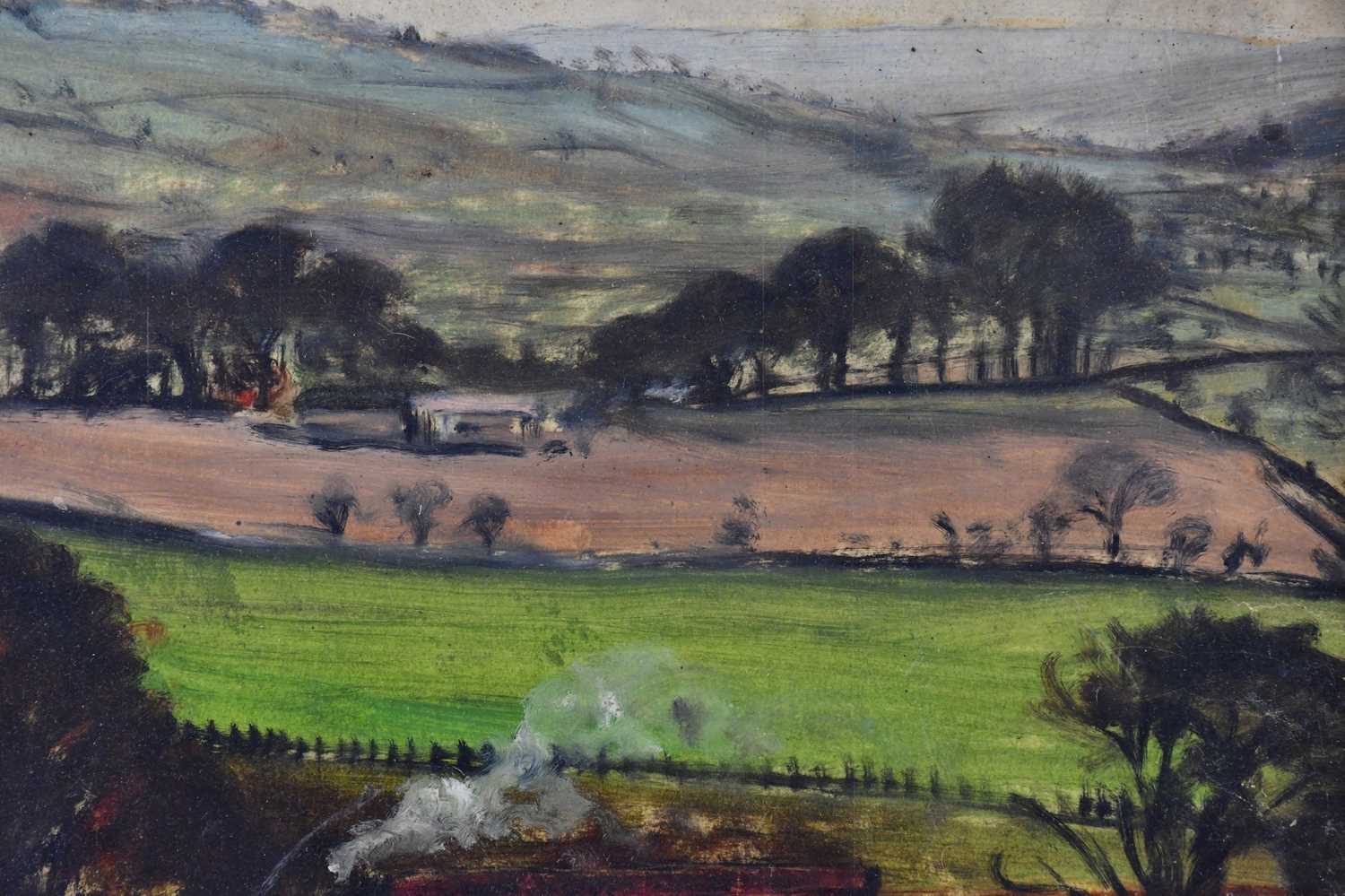 † JACK SIMCOCK (1929-2012); oil on paper, rural scene, signed lower right, 27 x 35cm, framed and - Bild 2 aus 4