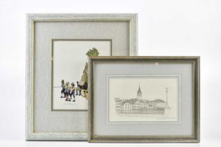 † AFTER ROBERT LITTLEFORD F.R.S.A B.W.S (1945-2023); pencil signed print, procession, signed, 20 x