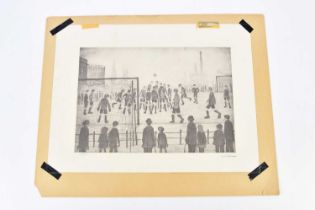 † LAURENCE STEPHEN LOWRY RBA RA (1887-1976); pencil signed limited edition print, 'The Football