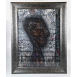 † ARTHUR BERRY (1925-1994): mixed media, 'Profile 2', signed top right, 75 x 55cm, framed and