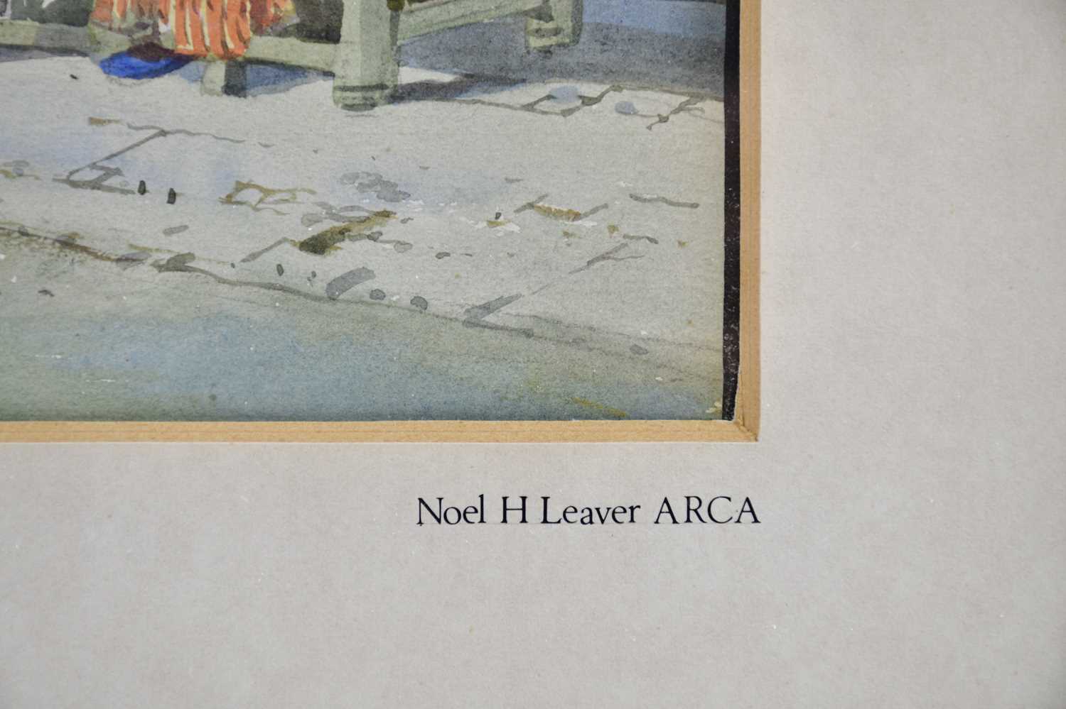 NOEL HENRY LEAVER A.R.C.A. (1889-1951); watercolour, 'An Arab cafe Algiers', 37x26.5cm, framed and - Image 3 of 4