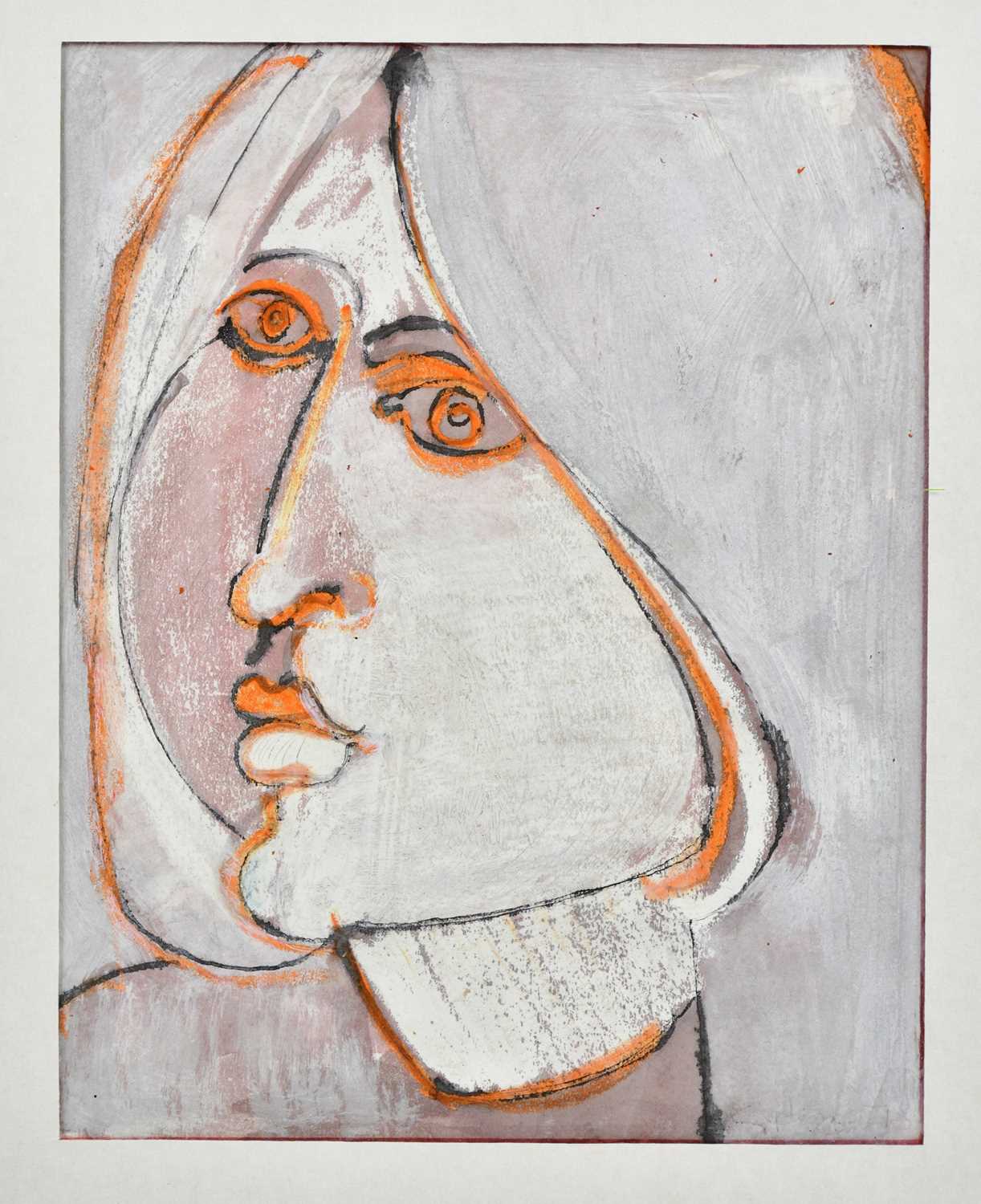 † GEOFFREY KEY (born 1941); mixed media, 'Female Head', indistinctly signed and dated '78 lower - Bild 2 aus 3