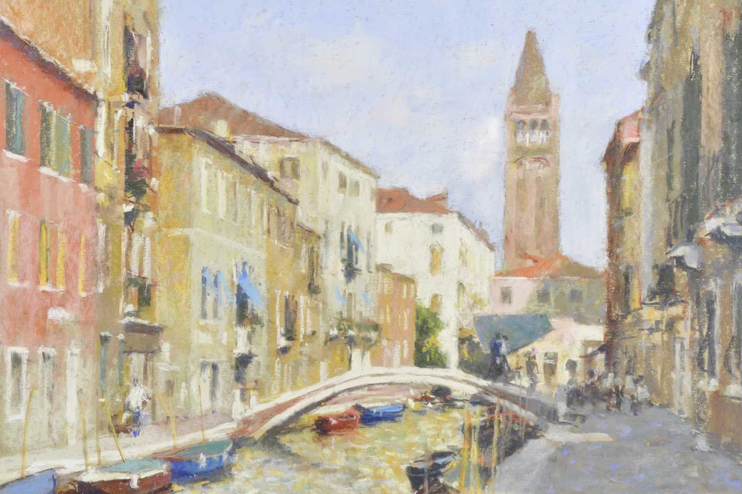 † ROBERT 'BOB' RICHARDSON (born 1938); pastel, Venetian scene, signed, 44 x 56cm, framed and - Image 2 of 4