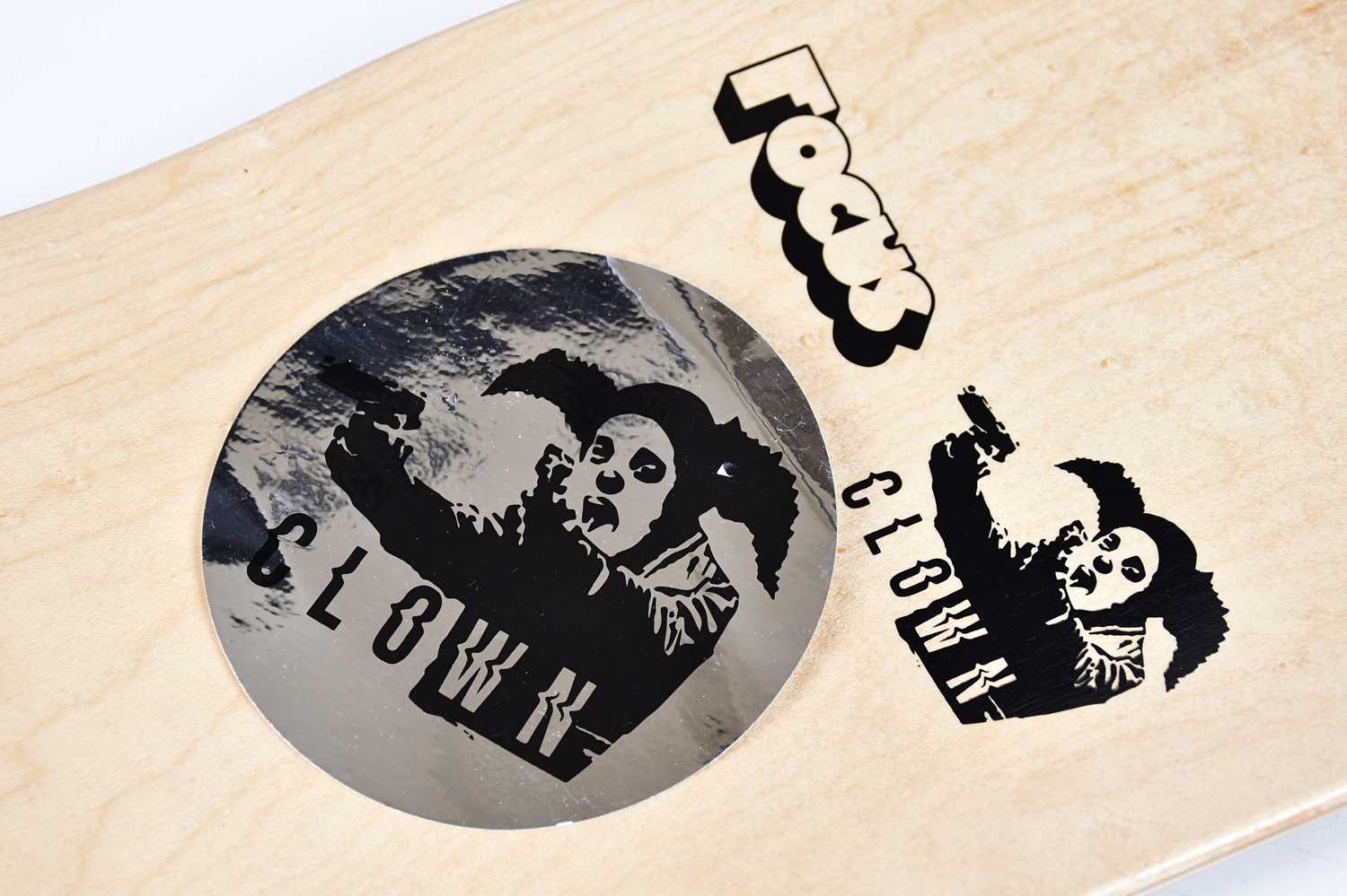 † BANKSY (born 1974); 'Clown Stockist Edition - Focus Skate Deck (2021)', hand screen printed with - Image 8 of 9